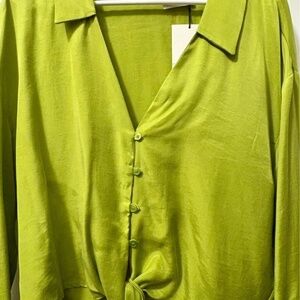 Crop Avocado Green Blouse